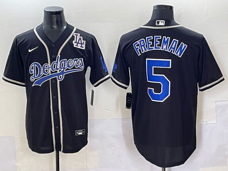 Men 2025 Los Angeles Dodgers 5 Freeman Black Fashion Nike MLB Jersey style 70410